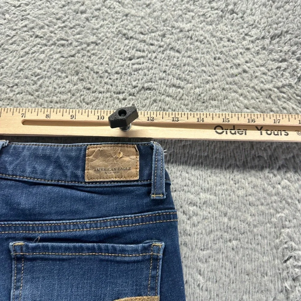 American Eagle Outfitters X4 Jeans Womens 00 Blue Denim‎ Jegging Faded Stretch